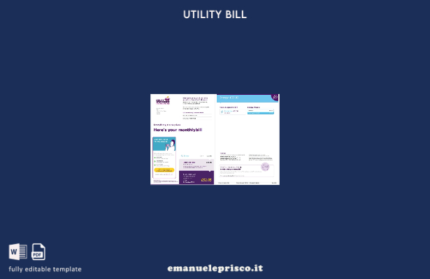 stile verificato Modello di bolletta elettrica (pagine) del magazzino di utilità